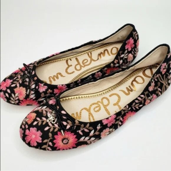 Sam Edelman Floral Embroidered Felicia Ballet Flats - Picture 1 of 8